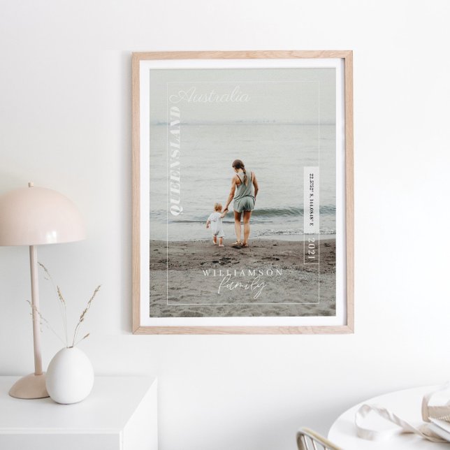 Family Photo Modern Editorial Travel Keepsake Poster (Creator Uploaded)