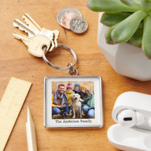 Family Photo & Name Key Ring