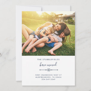 Family Photo New Address Moving Announcement
