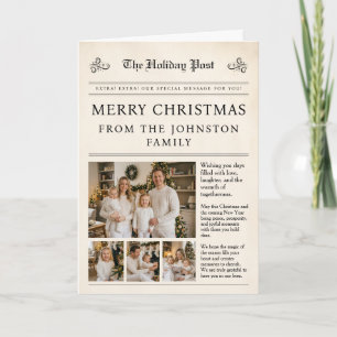 Family Photo Newspaper Christmas Card