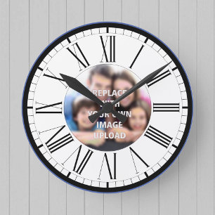 Family Photo or Loved One's Photo Round Clock