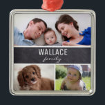 Family Photo Ornament Collage Christmas<br><div class="desc">Personalise this family photo Christmas ornament with .your favourite photos. Include your name and year and enjoy this keepsake. Give it as a gift or keep for yourself. remember baby's first christmas for example and years after,  make it a tradition.</div>