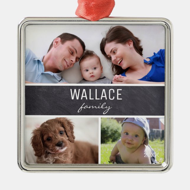 Family Photo Ornament Collage Christmas (Front)