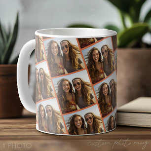 Family Photo Pattern All Over Print - Square Pic Coffee Mug