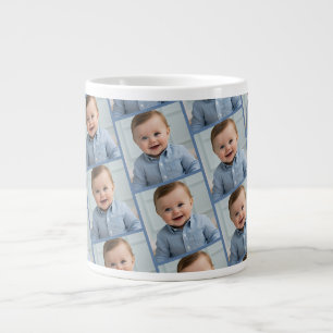 Family Photo Pattern All Over Print - Square Pic Large Coffee Mug