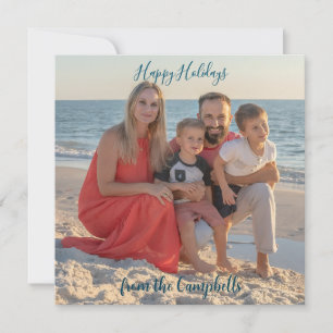 Family Photo Personalise HAPPY HOLIDAYS Card