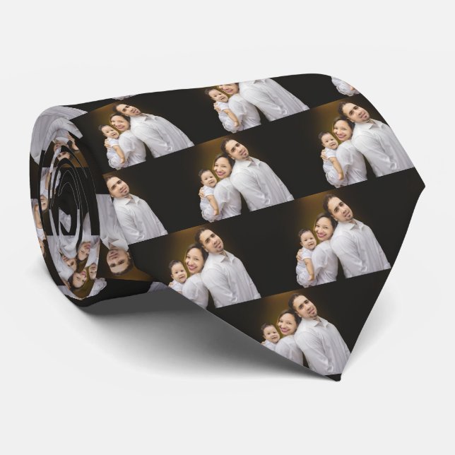 Family Photo Personalised Collage Tie (Rolled)