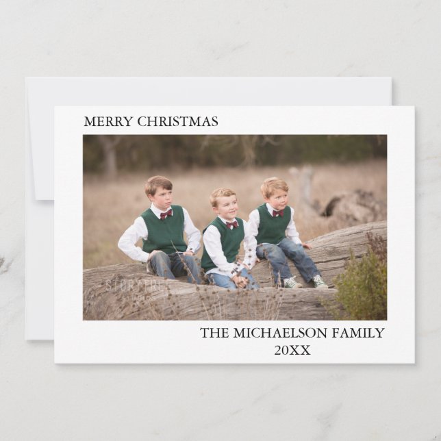 Family Photo Personalised Holiday Card (Front)