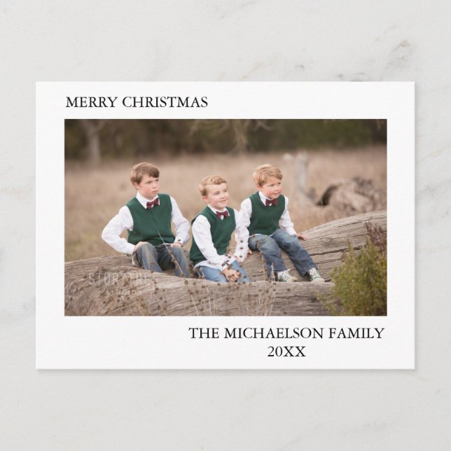 Family Photo Personalised Holiday Postcard (Front)