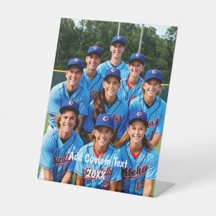 Family photo personlized team sport  pedestal sign