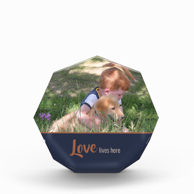 Family Photo Pet Photo Love Quote Block (Front)