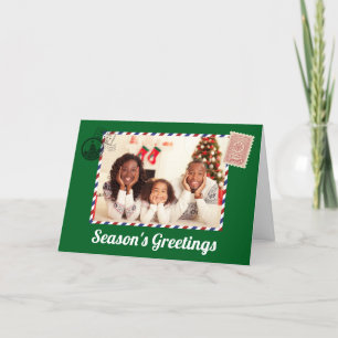 Family Photo Postage theme Christmas Holiday Card