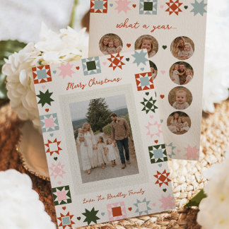 Family Photo Quilt Christmas Card