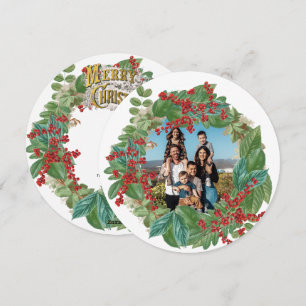 Family Photo Script Holiday Merry Christmas Card