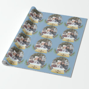 Family Photo Snow Globe Wrapping Paper
