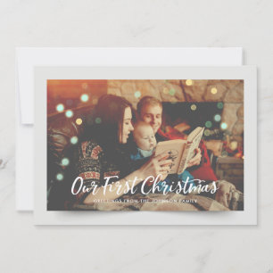 Family Photo Snow Overlay    Holiday Greeting Card