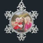 Family Photo Snowflake Pewter Christmas Ornament<br><div class="desc">Family photo personalised gifts. Photo credit Photography © Storytree Studios,  Stanford,  CA.</div>
