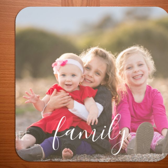 Family Photo Square Paper Coaster (Creator Uploaded)