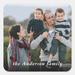 Family Photo Square Sticker