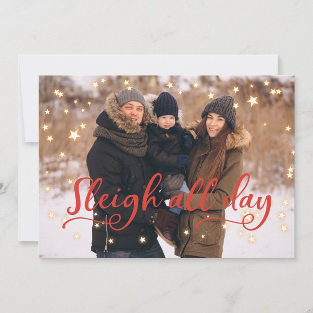 Family Photo Stars | Funny Christmas Greeting Holiday Card (Front)