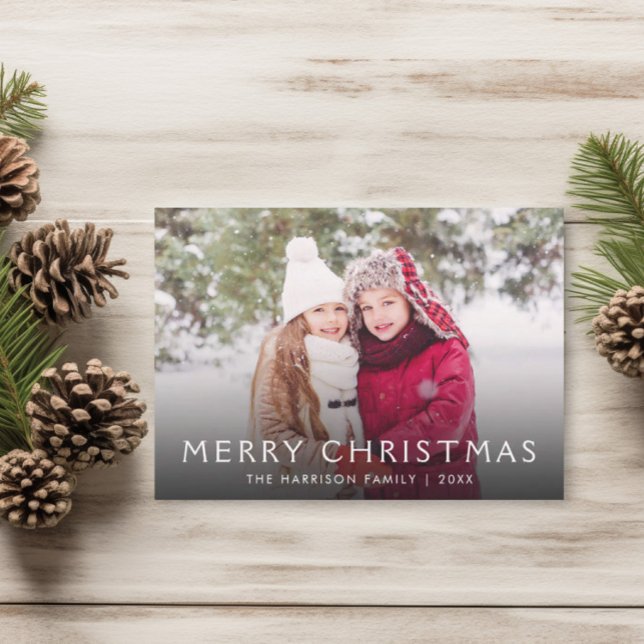 Family Photo Stylish Christmas Holiday Card (Creator Uploaded)