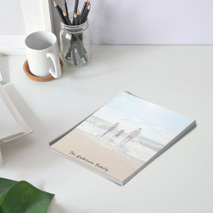 Family photo summer vacation monogram notepad