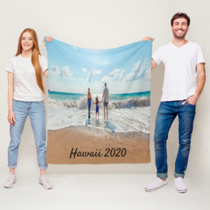 Family photo summer vacation travel fleece blanket