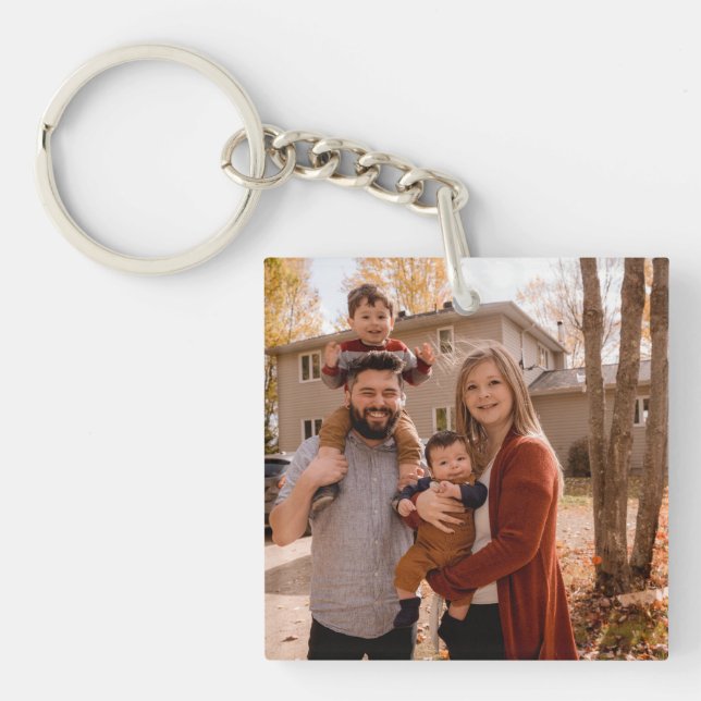 Family Photo Unique Custom Keepsake  Key Ring (Front)