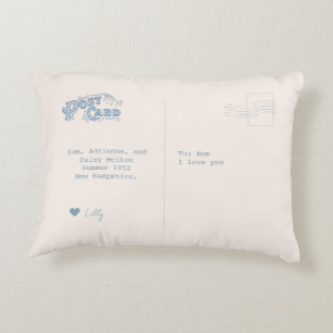Family Photo Vintage Postcard Pillow
