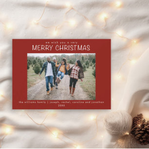 Family Photo We Wish You A Merry Christmas Card