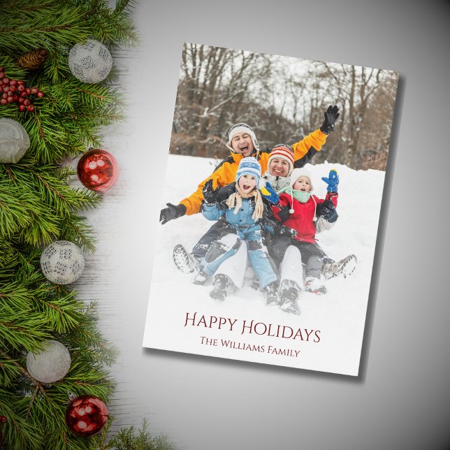 Family Photo Winter Scene Modern Christmas  Holiday Card (Creator Uploaded)
