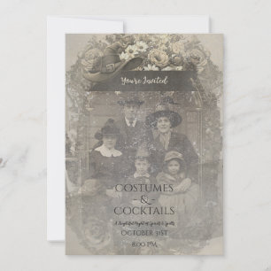 Family Photo Witch Hat Halloween Costume Party Invitation