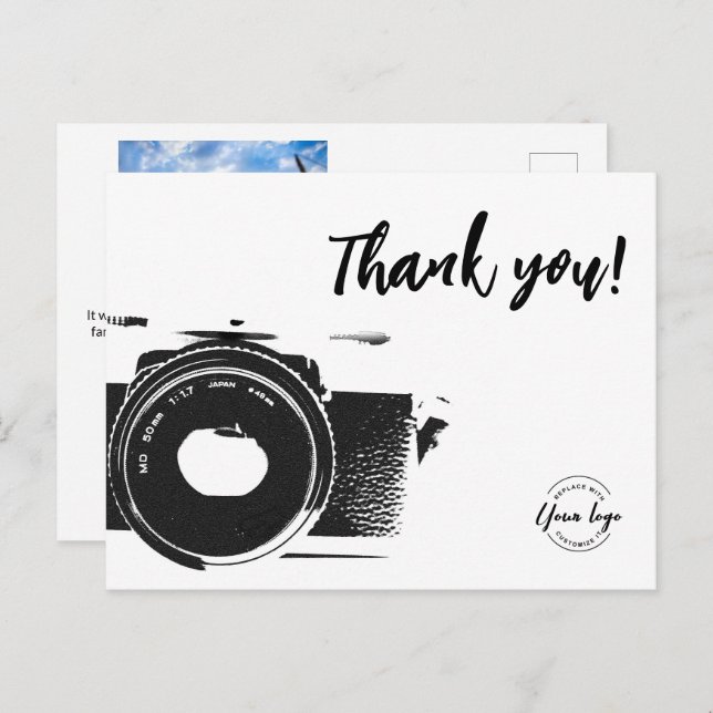 Family Photographer Custom logo Photo Postcard (Front/Back)