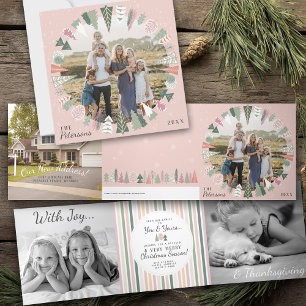 Family Photos Christmas Trees Trifold Holiday Card