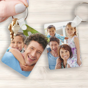 Family photos double sided two photo key ring