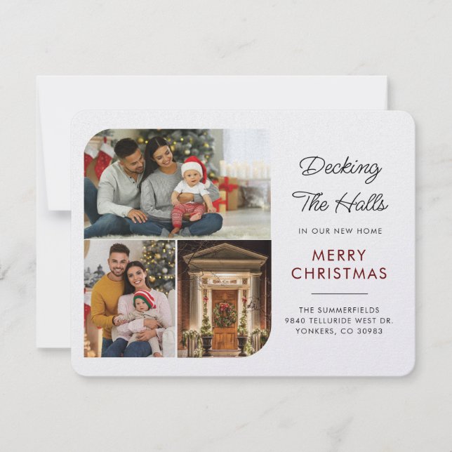 Family Photos Moving Announcement Christmas Card (Front)