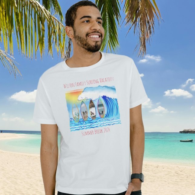 Family Photos Summer Surfing Beach Vacation T-Shirt (Creator Uploaded)