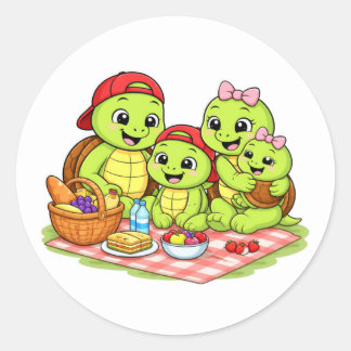 Family Picnic Classic Round Sticker
