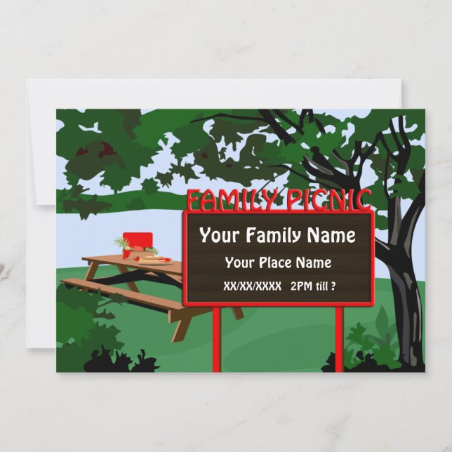 Family Picnic Park Landscape Invitation (Front)