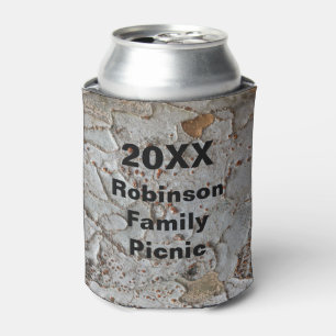 Family Picnic Rustic Tree Bark Photo Keepsake Can Cooler