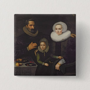 Family Portrait 15 Cm Square Badge
