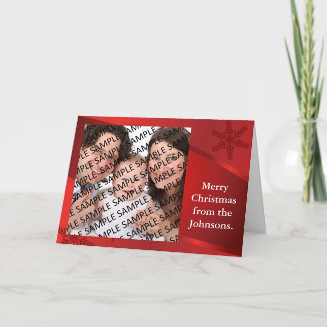 Family Portrait Christmas Greeting Card Template (Front)