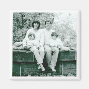 Family Portrait Classic Black White Photo Keepsake Magnet