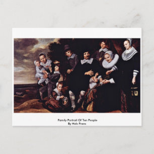 Family Portrait Of Ten People By Hals Frans Postcard
