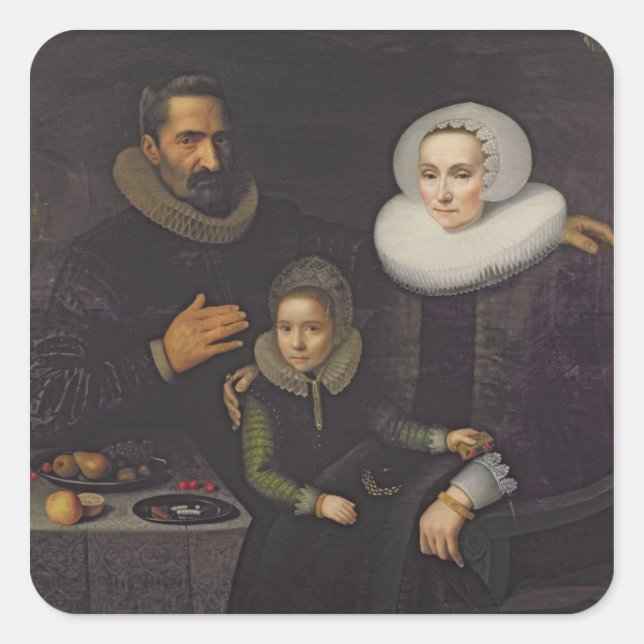 Family Portrait Square Sticker (Front)