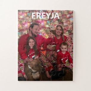Family Portrait with Name Jigsaw Puzzle