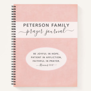 Family Prayer Journal personalised blush notebook