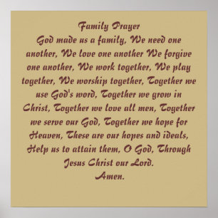 Family Prayer Poster