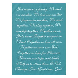 Family Prayer Tablecloth