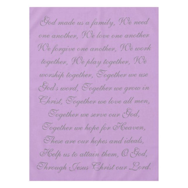 Family Prayer Tablecloth (Front)